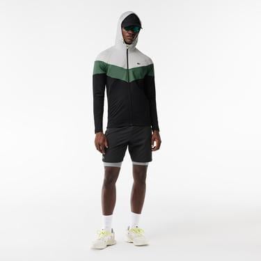  Active Erkek Kapüşonlu Renk Bloklu Siyah Sweatshirt