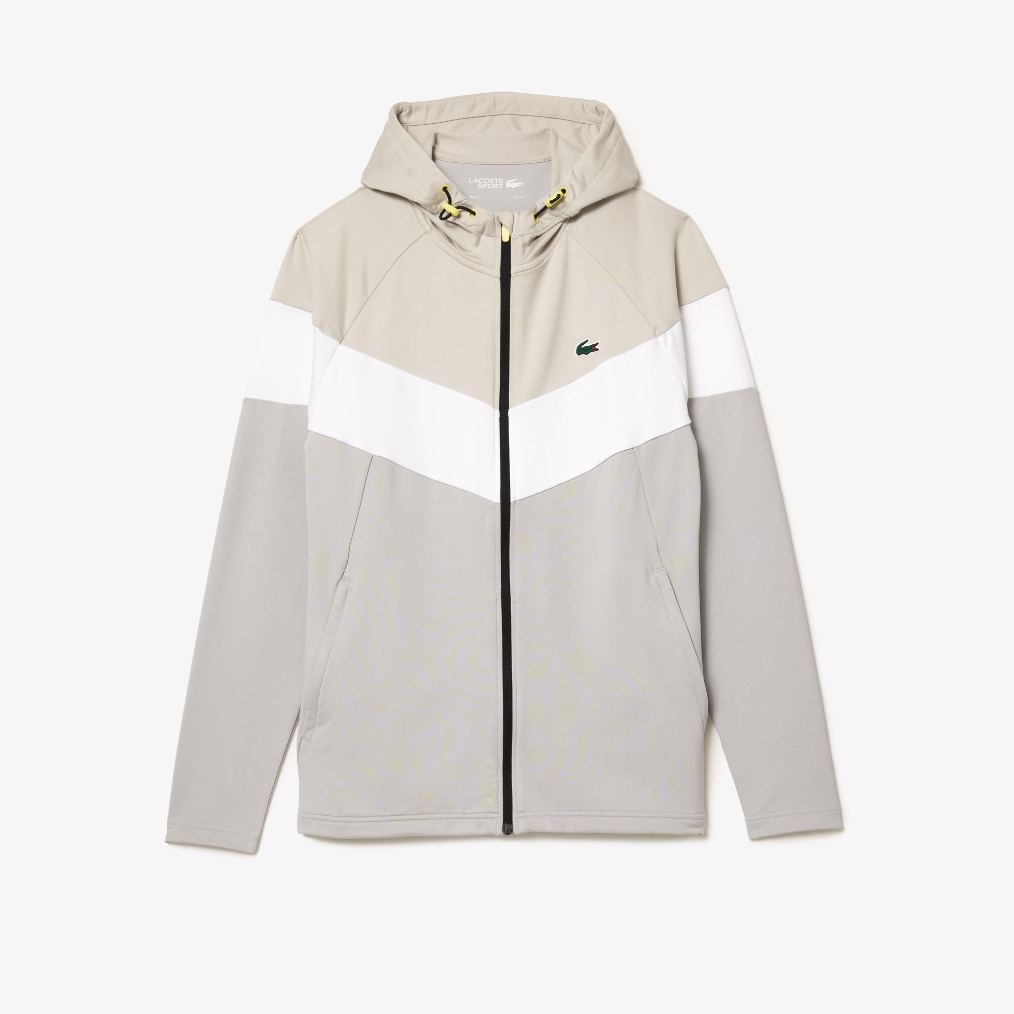 Active Erkek Kapüşonlu Renk Bloklu Gri Sweatshirt