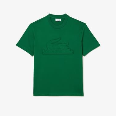  Lacoste Erkek Relaxed Fit Bisiklet Yaka Baskılı Yeşil T-Shirt