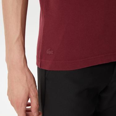  Erkek Regular Fit Bisiklet Yaka Baskılı Bordo T-Shirt
