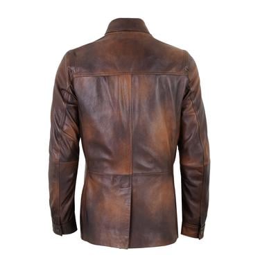  Adymn Kahve Erkek Vintage Deri Mont