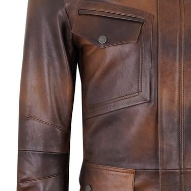  Adymn Kahve Erkek Vintage Deri Mont