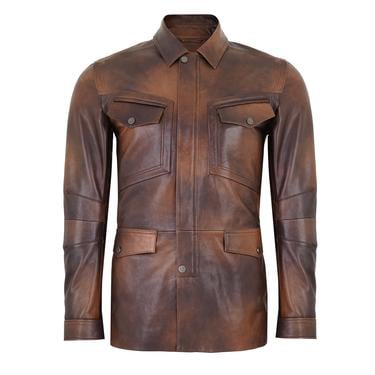  Adymn Kahve Erkek Vintage Deri Mont