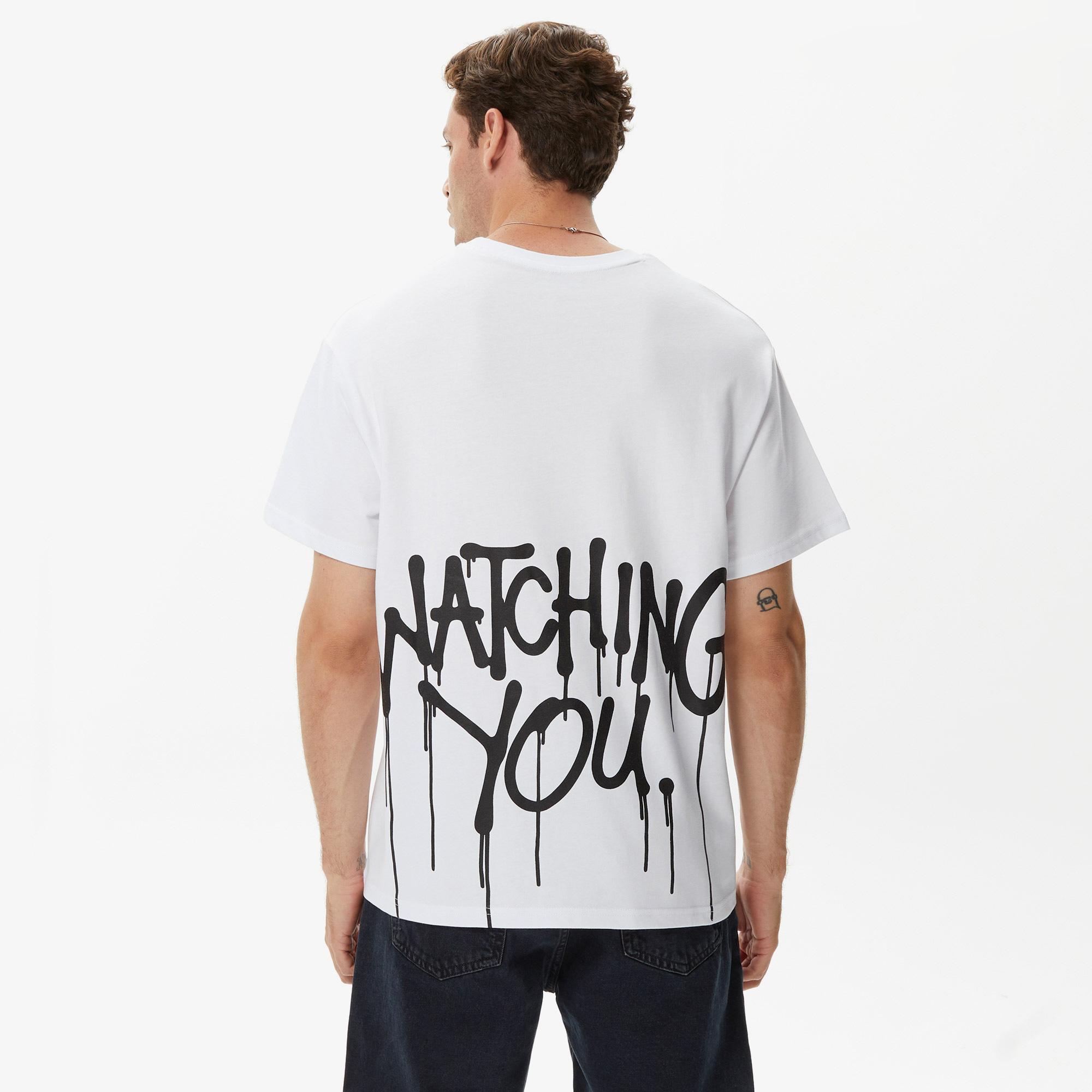 Leo Lunatic Panda Unisex Beyaz T-Shirt