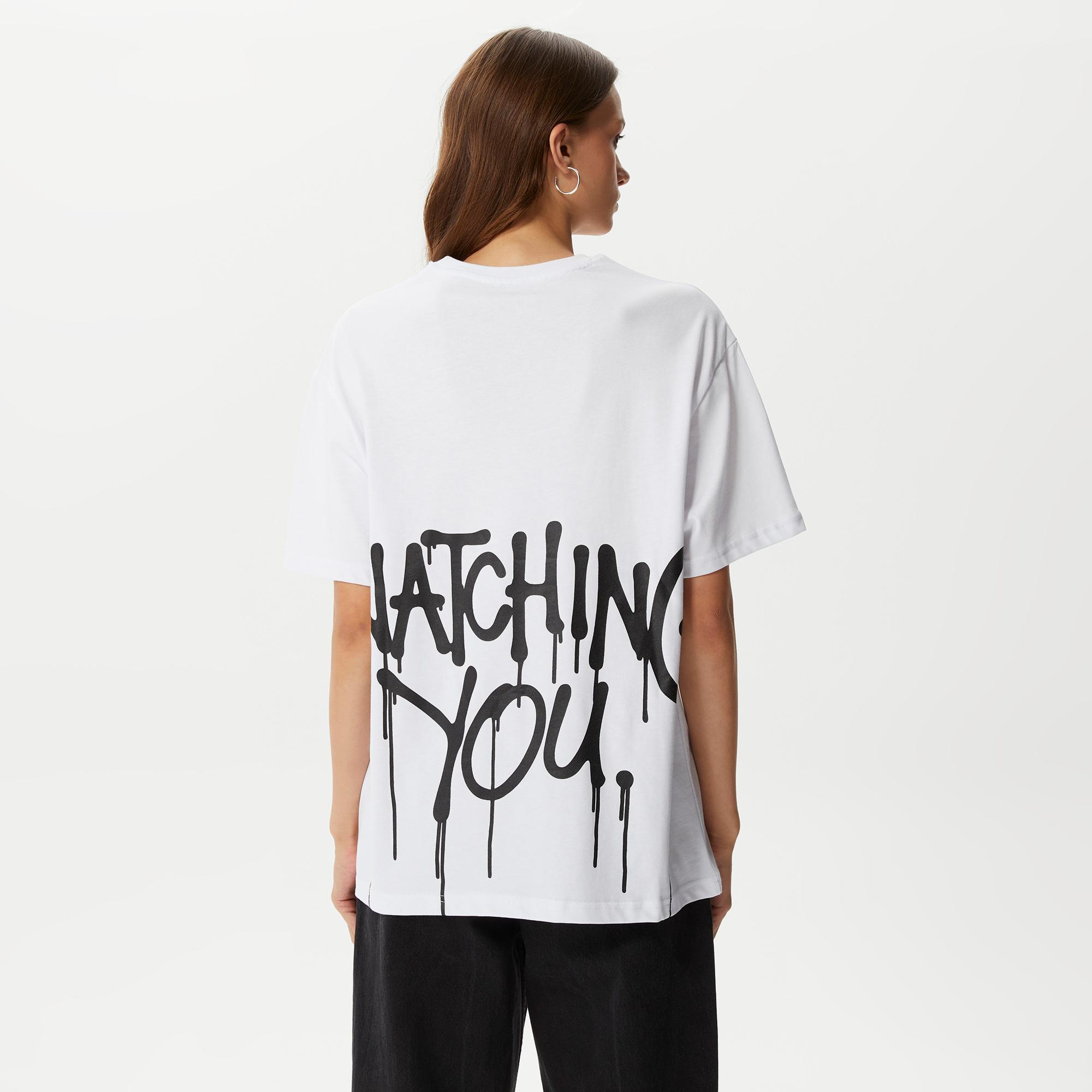 Leo Lunatic Panda Unisex Beyaz T-Shirt