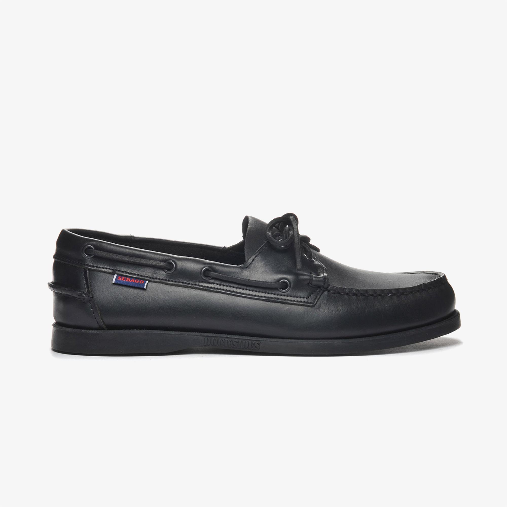 Sebago Docksides Portland Waxed Erkek Siyah Ayakkabı