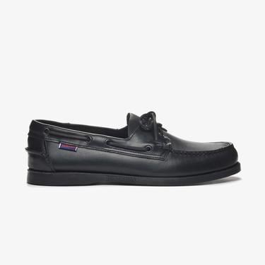  Sebago Docksides Portland Waxed Erkek Siyah Ayakkabı