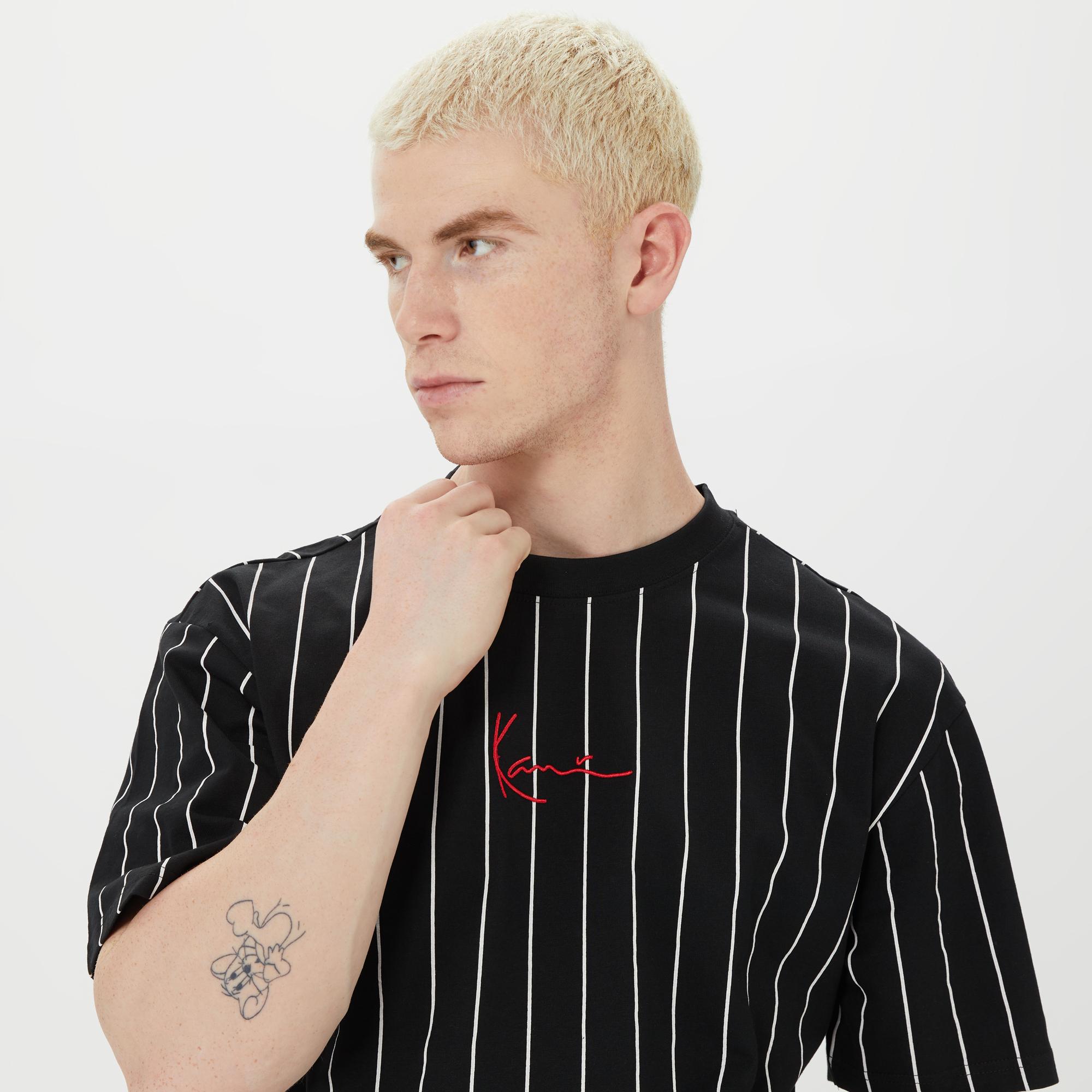 Karl Kani Small PinStripe Erkek Siyah T-Shirt