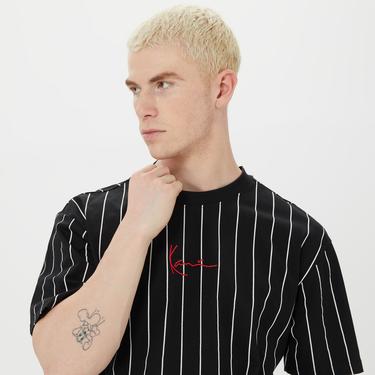  Karl Kani Small PinStripe Erkek Siyah T-Shirt