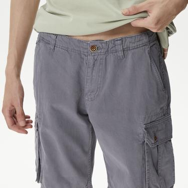  Superfly Erkek Gri Günlük Kargo Şort