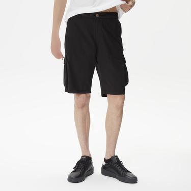  Superfly Erkek Siyah Günlük Kargo Şort