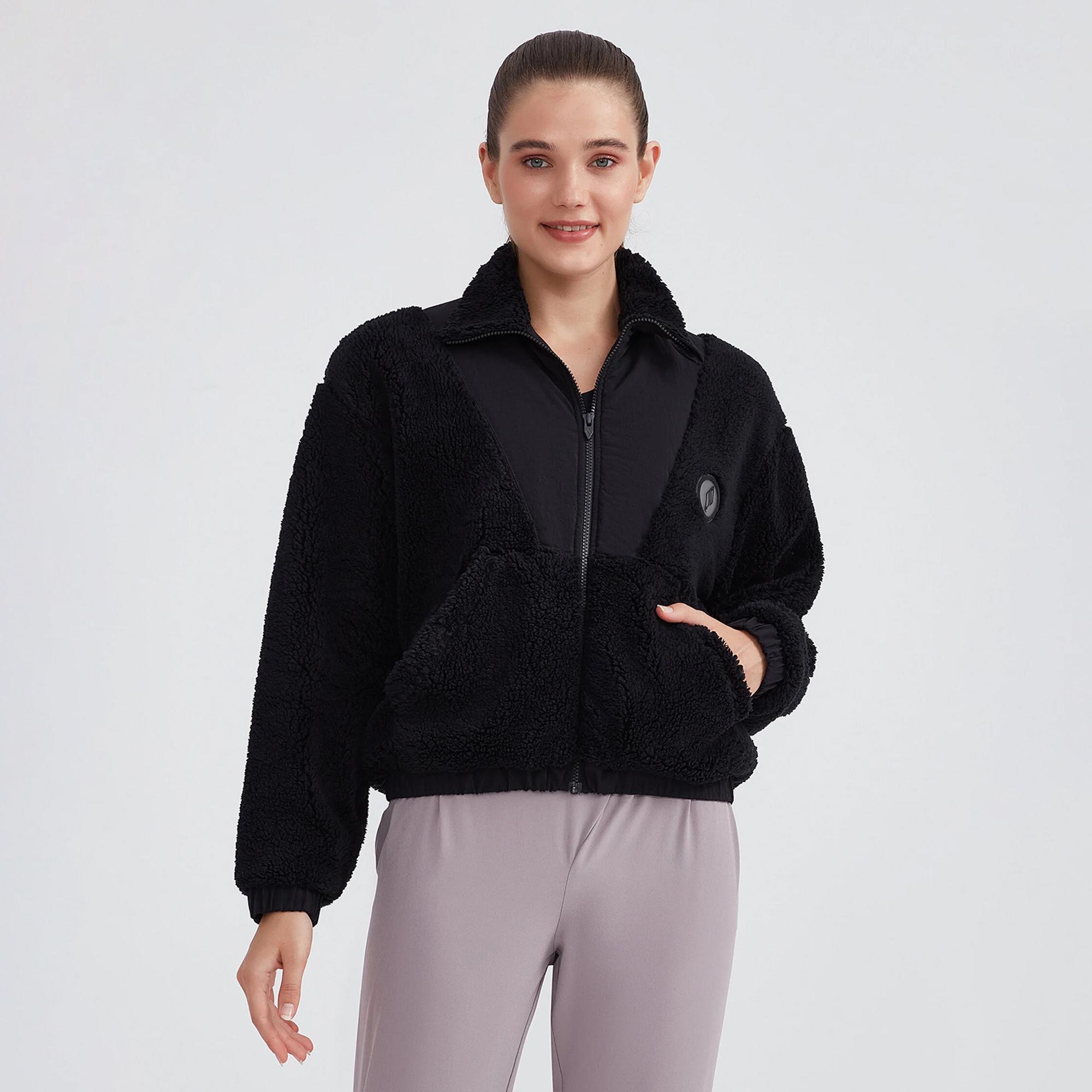 Skechers Fleece Full Zip Kadın Siyah Günlük Sweatshirt