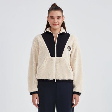  Skechers Fleece Full Zip Kadın Krem Günlük Sweatshirt