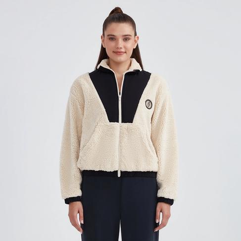  Skechers Fleece Full Zip Kadın Krem Günlük Sweatshirt
