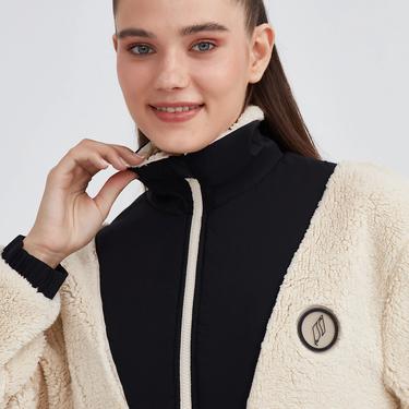  Skechers Fleece Full Zip Kadın Krem Günlük Sweatshirt