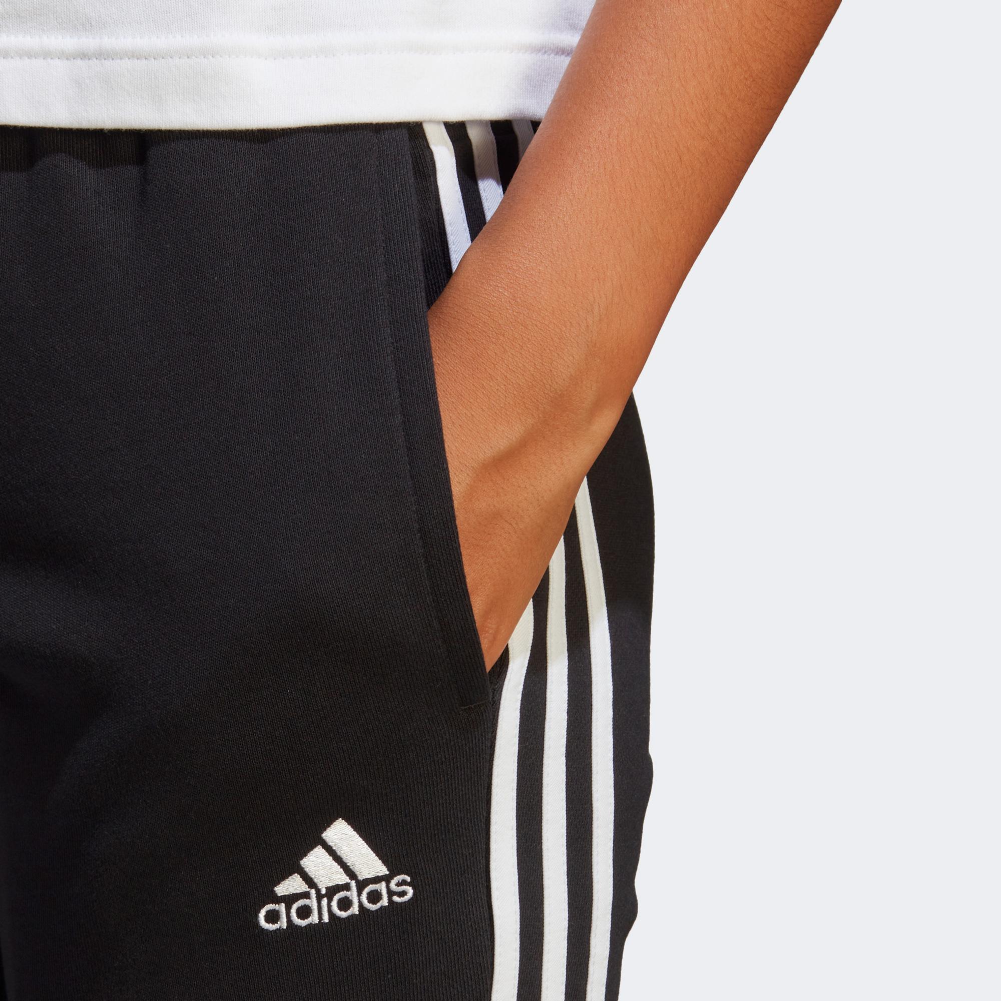 adidas Essentials 3-Stripes French Terry Cuffed Kadın Siyah Günlük Eşofman Altı