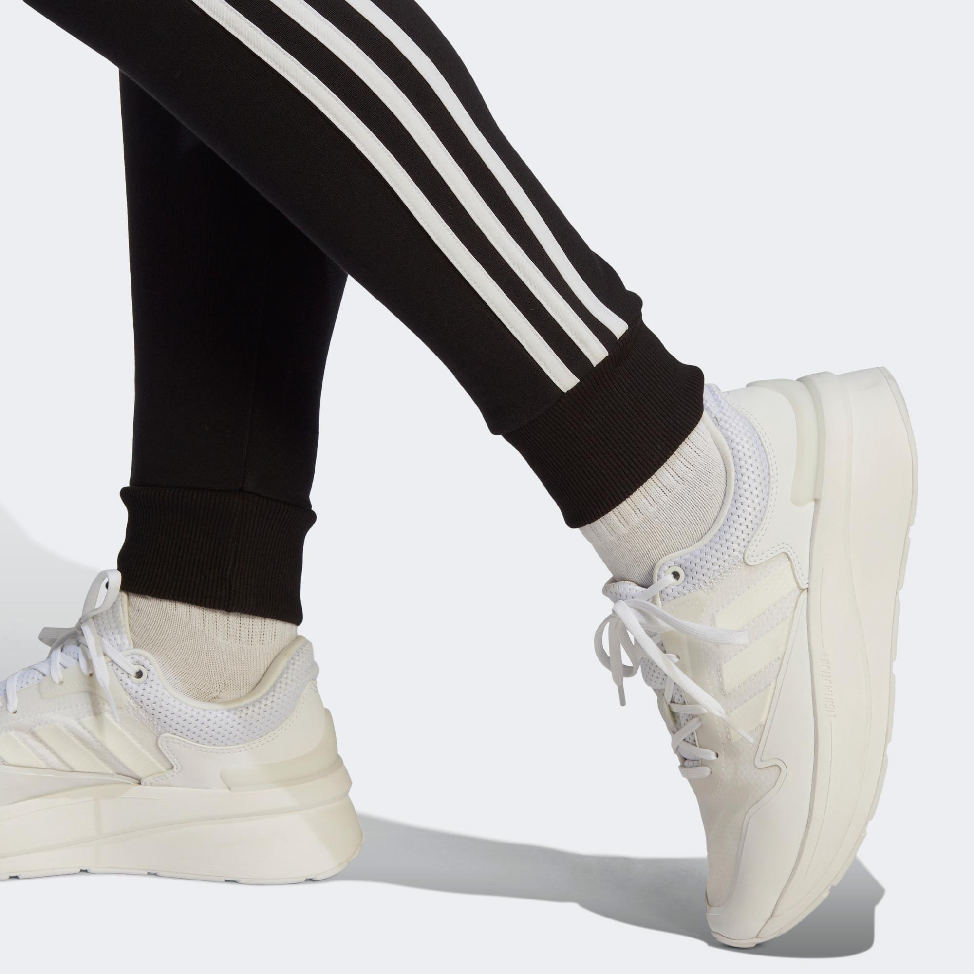 adidas Essentials 3-Stripes French Terry Cuffed Kadın Siyah Günlük Eşofman Altı