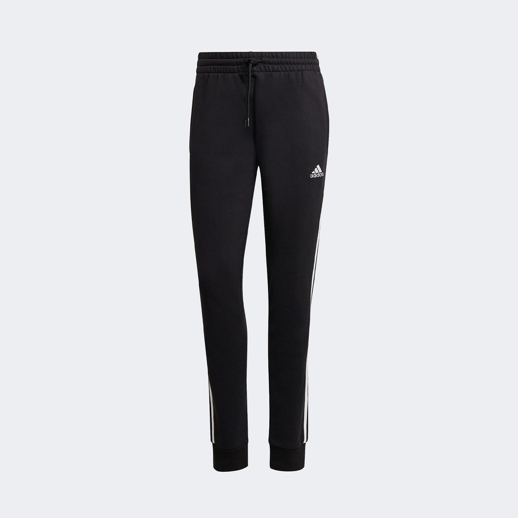 adidas Essentials 3-Stripes French Terry Cuffed Kadın Siyah Günlük Eşofman Altı