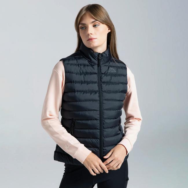  Kappa Logo Tona Kadın Siyah Günlük Yelek