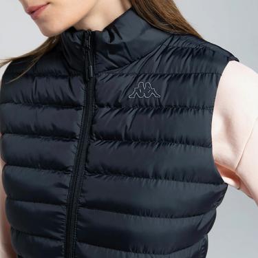  Kappa Logo Tona Kadın Siyah Günlük Yelek