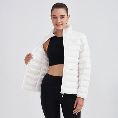  Skechers Outerwear Pop Up Detailed Padded Kadın Beyaz Outdoor Mont