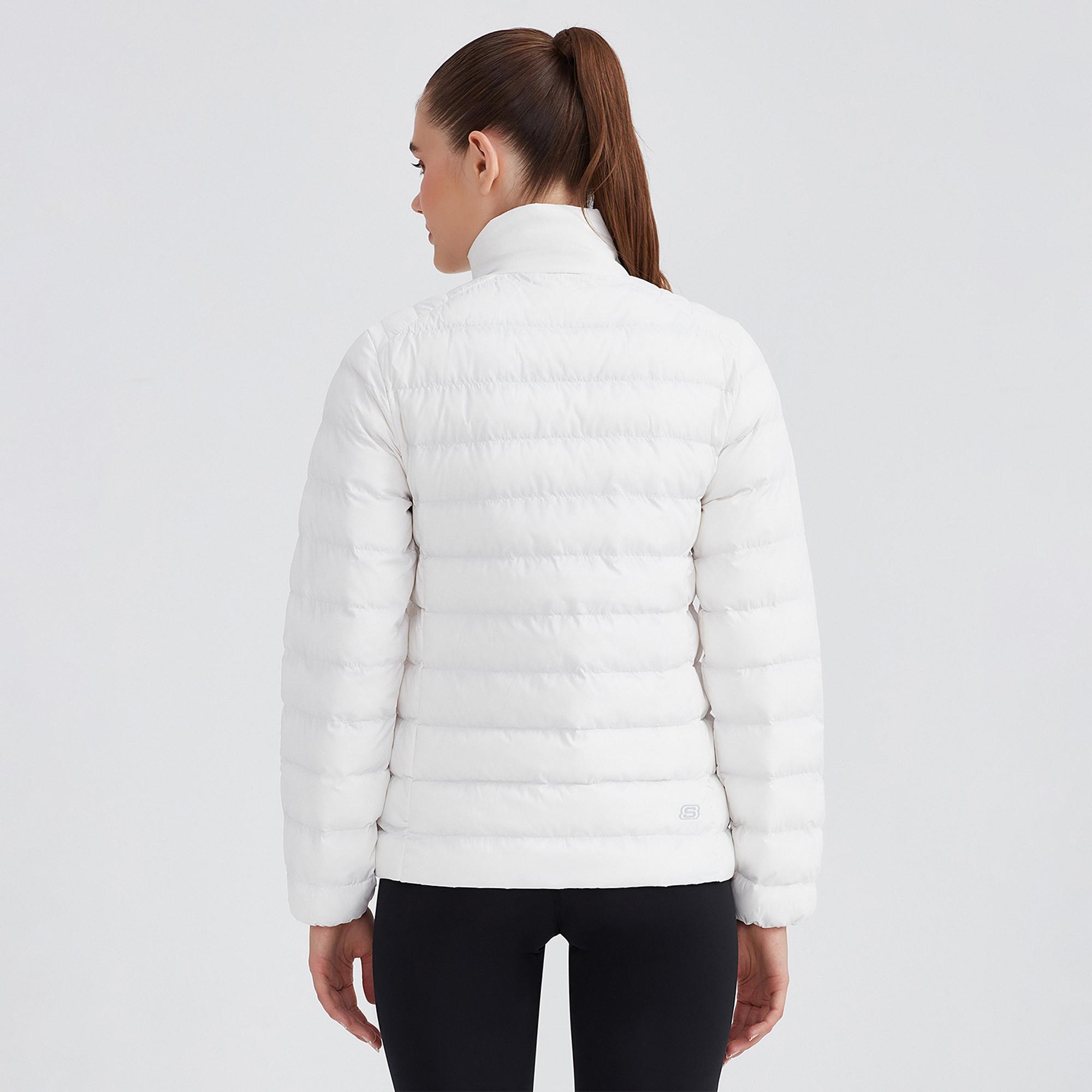 Skechers Outerwear Pop Up Detailed Padded Kadın Beyaz Outdoor Mont
