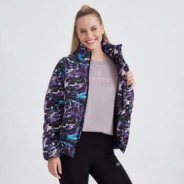  Skechers Outerwear Padded Kadın Mor Günlük Mont