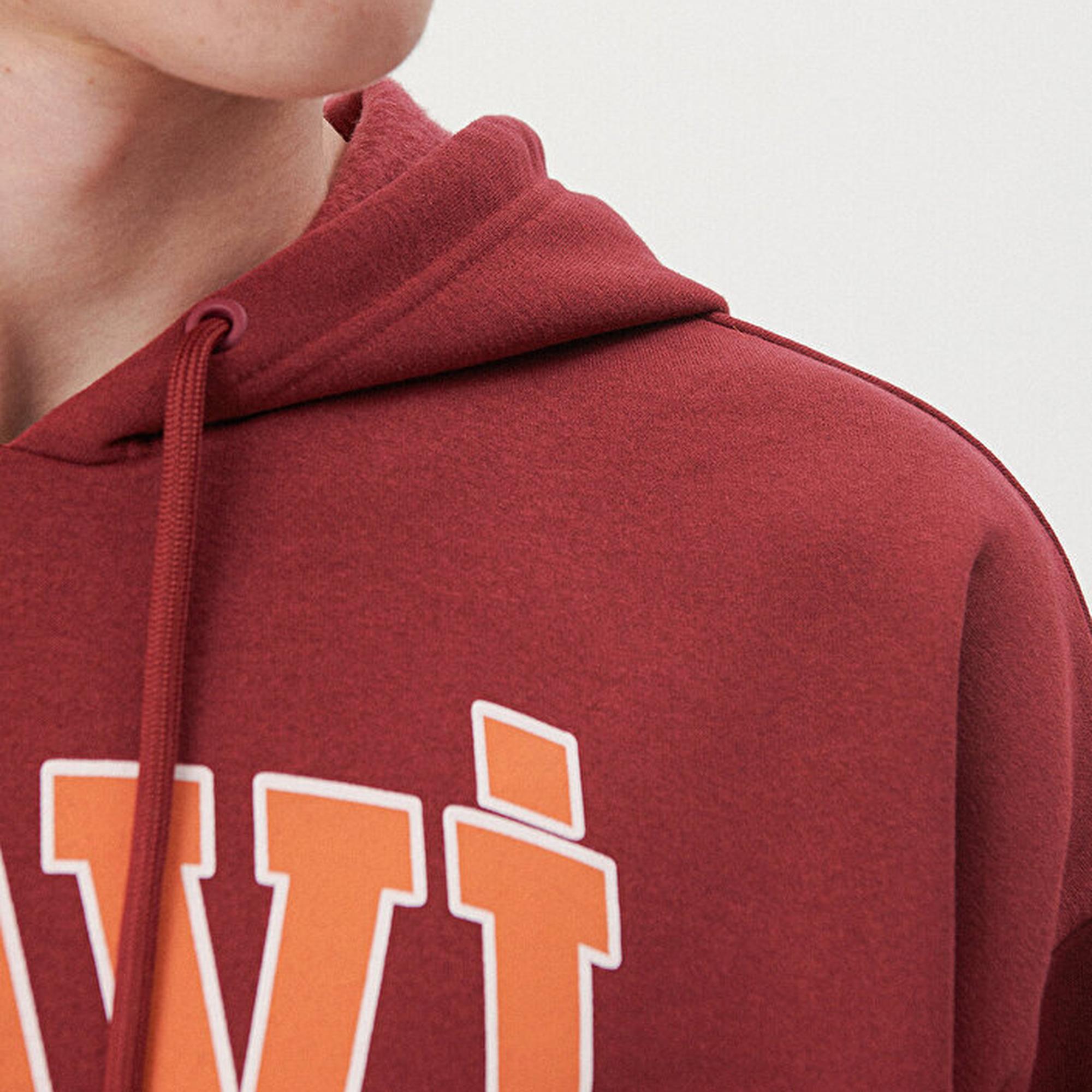 Mavi Mavi Logo Baskılı Bordo Kapüşonlu Sweatshirt 067149-85493