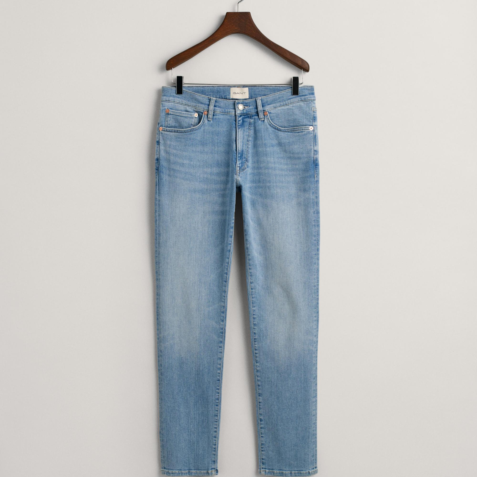 GANT Erkek Mavi Extra Slim Fit Jean Pantolon