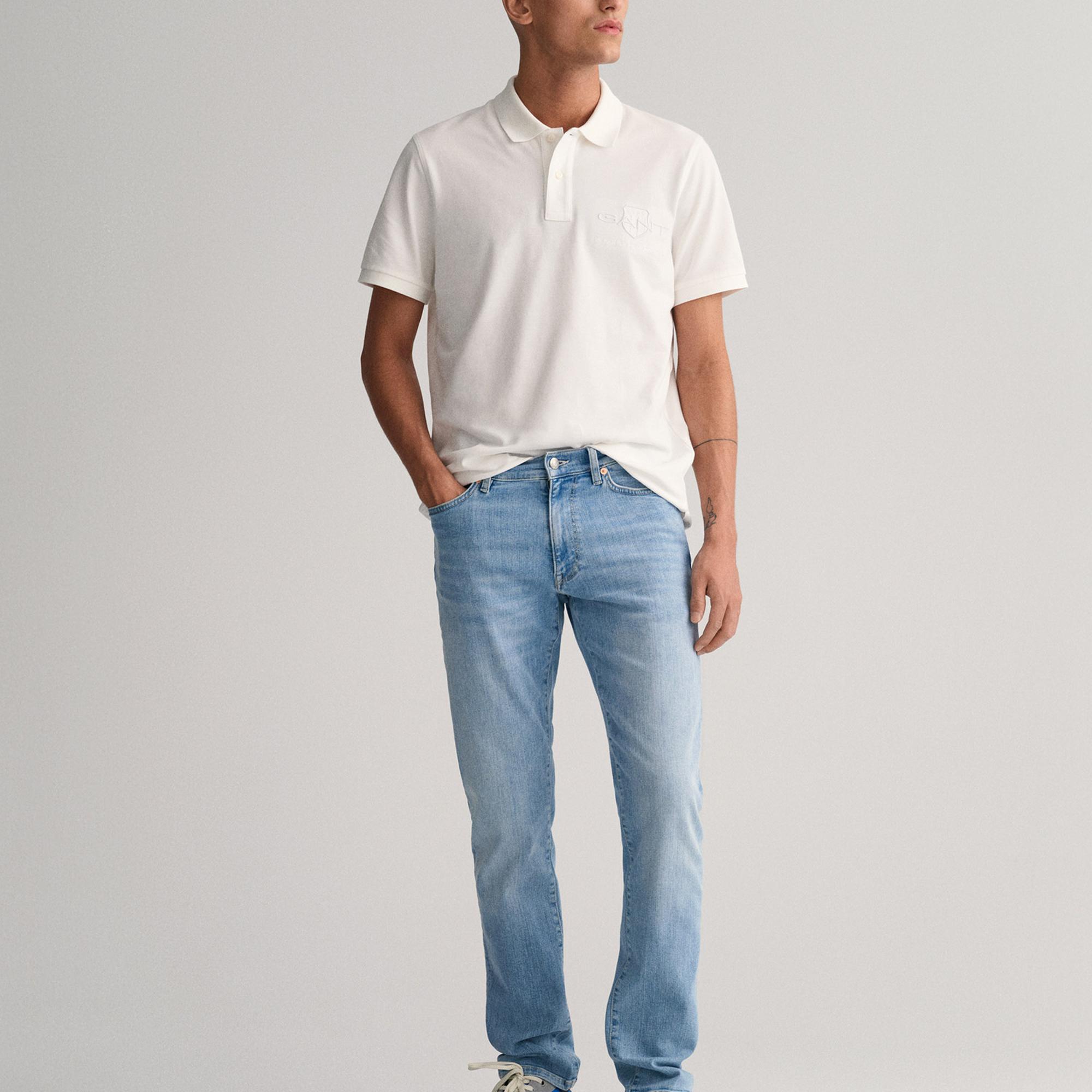 GANT Erkek Mavi Extra Slim Fit Jean Pantolon