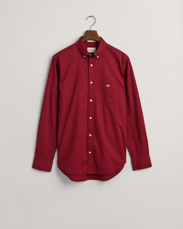  GANT Erkek Bordo Regular Fit Düğmeli Yaka Poplin Gömlek