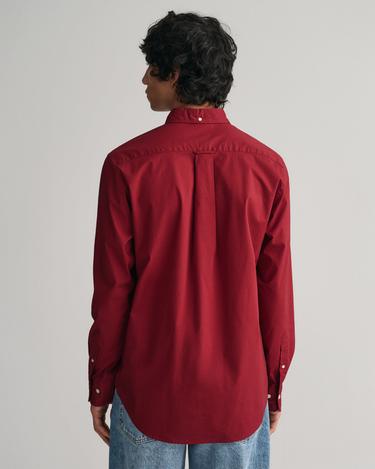  GANT Erkek Bordo Regular Fit Düğmeli Yaka Poplin Gömlek