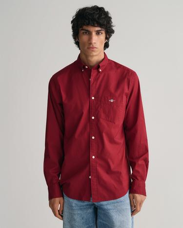  GANT Erkek Bordo Regular Fit Düğmeli Yaka Poplin Gömlek