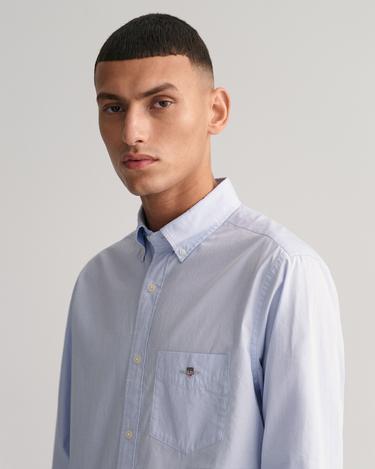  GANT Erkek Mavi Regular Fit Düğmeli Yaka Poplin Gömlek