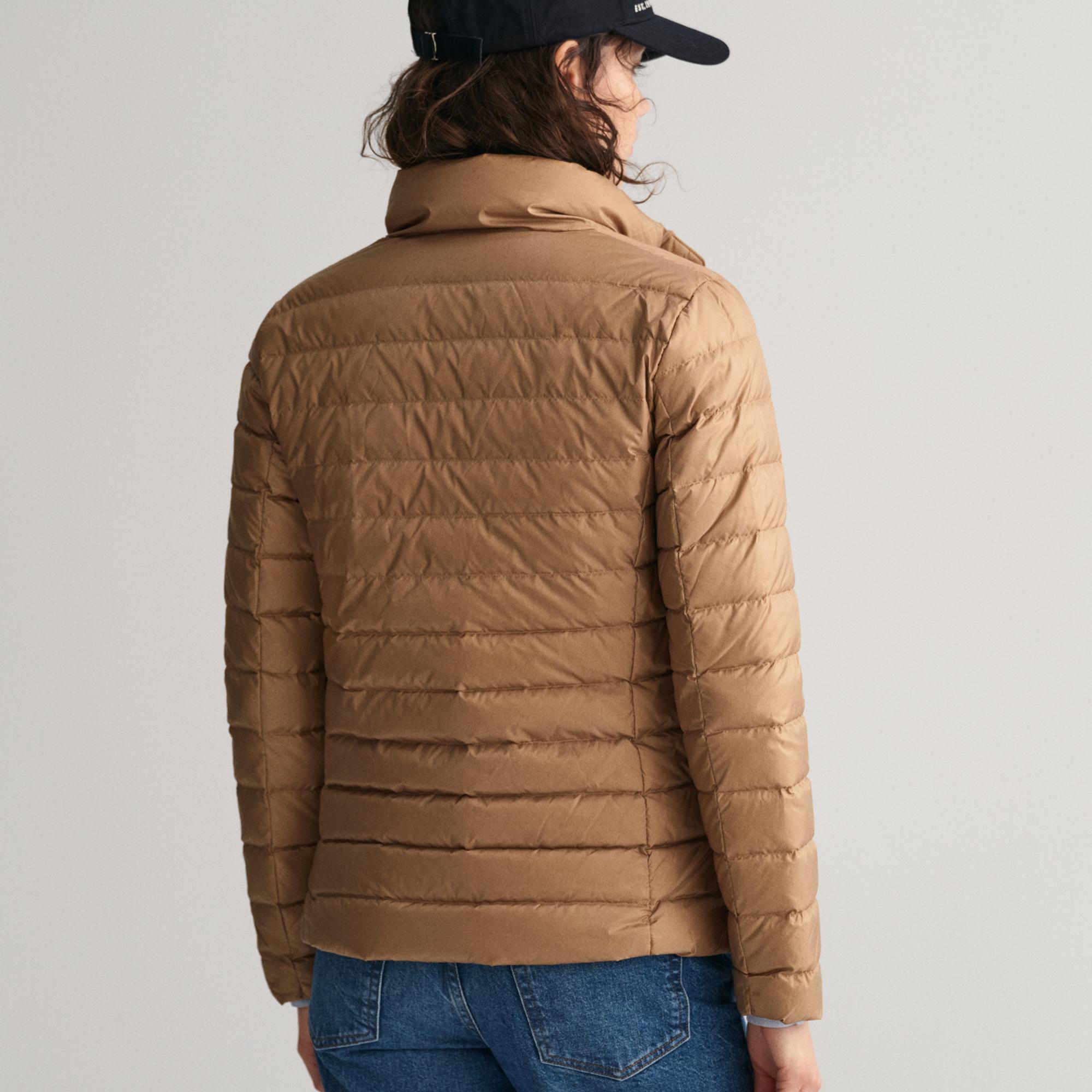 GANT Kadın Kahverengi Dik Yaka Kaz Tüyü Mont