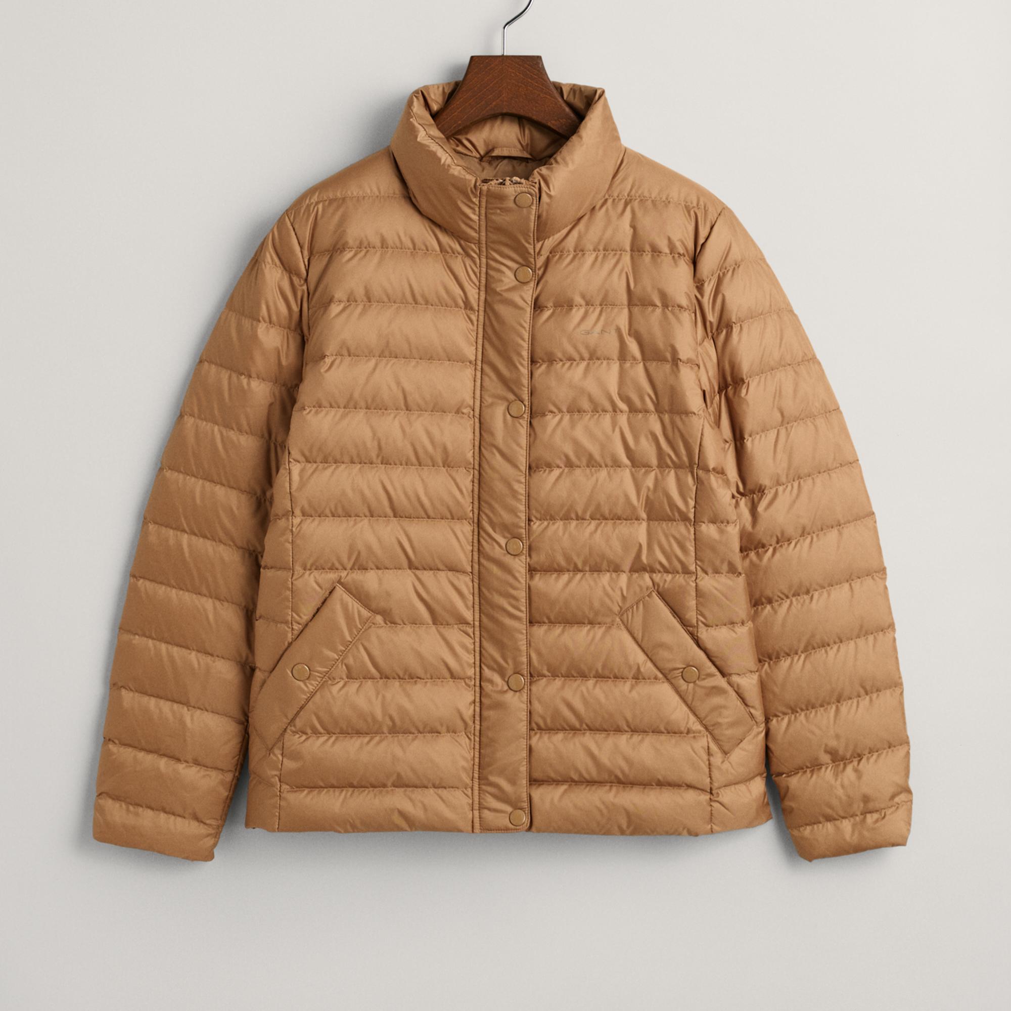 GANT Kadın Kahverengi Dik Yaka Kaz Tüyü Mont