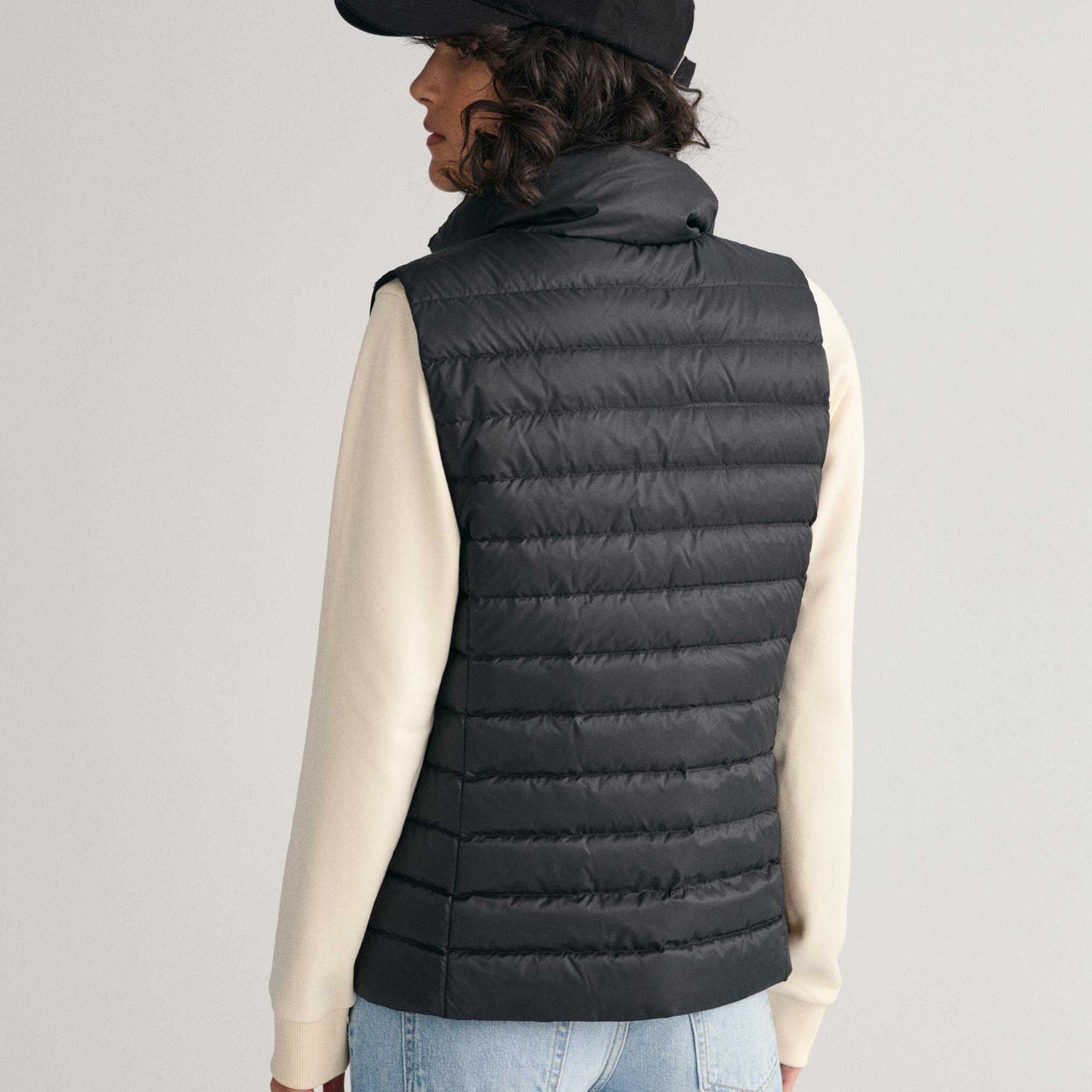 GANT Kadın Siyah Dik Yaka Kaz Tüyü Yelek