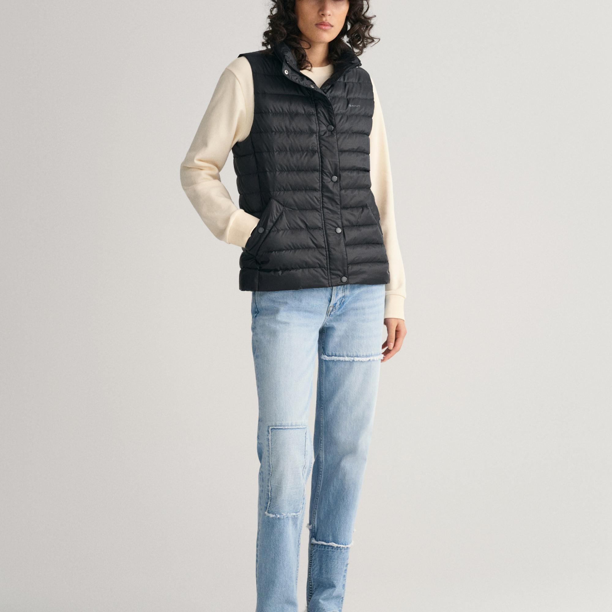 GANT Kadın Siyah Dik Yaka Kaz Tüyü Yelek