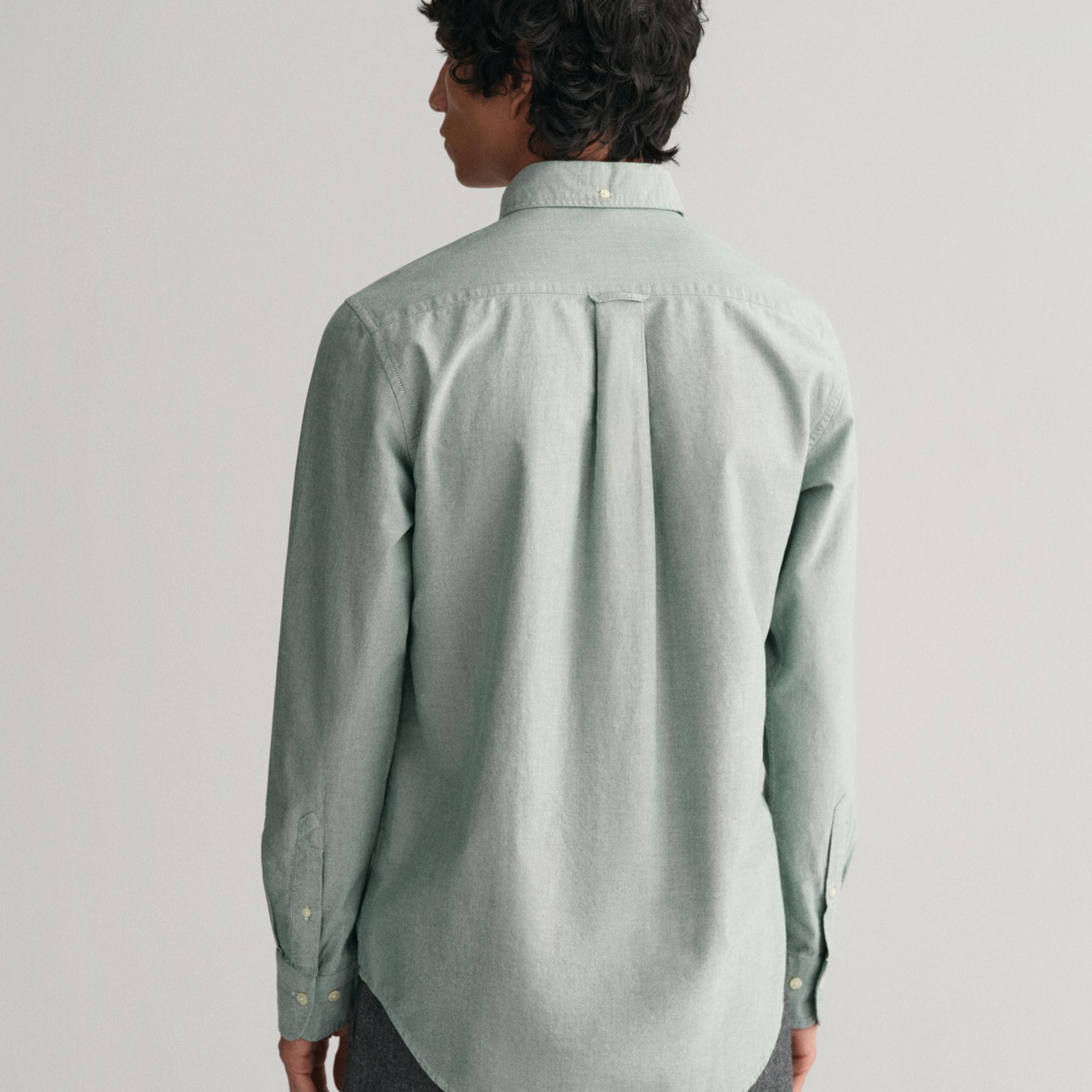 GANT Erkek Yeşil Regular Fit Düğmeli Yaka Oxford Gömlek