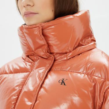  Calvin Klein Jeans High Shine Puffer Kadın Turuncu Mont