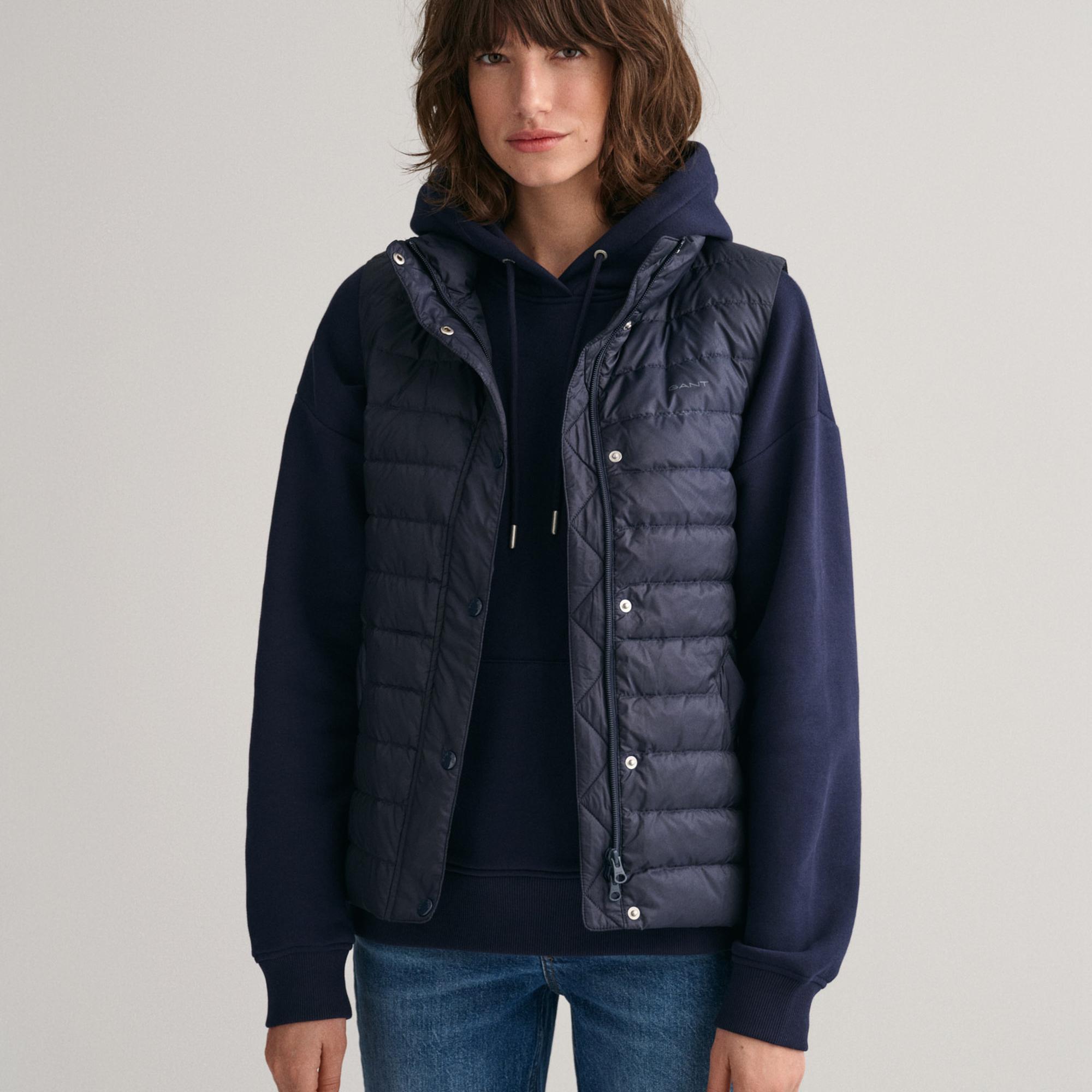 GANT Kadın Lacivert Dik Yaka Kaz Tüyü Yelek