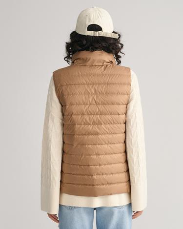  GANT Kadın Kahverengi Dik Yaka Kaz Tüyü Yelek