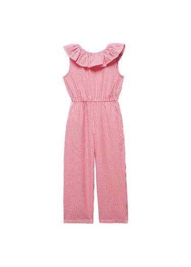  Mango Çocuk Çizgili Uzun Tulum Kirmizi