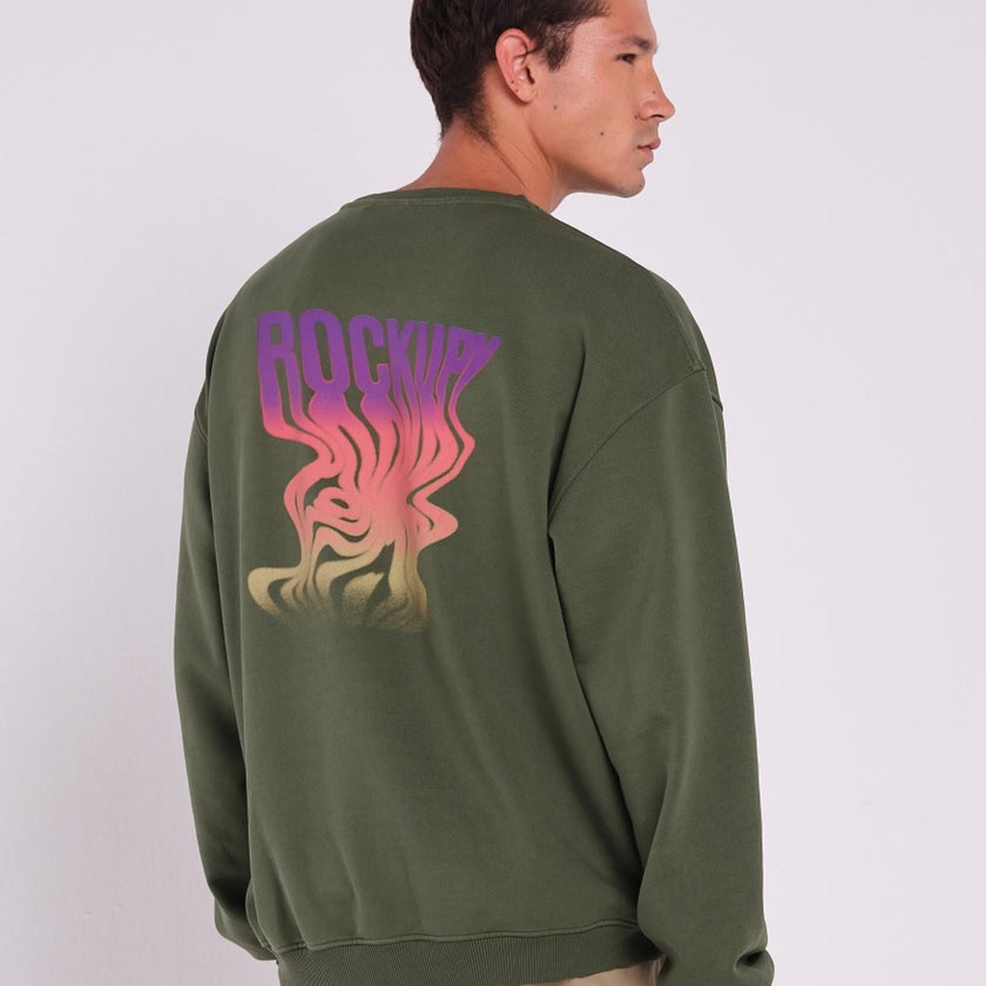 Rockupy Unisex Callista Haki Sweatshirt