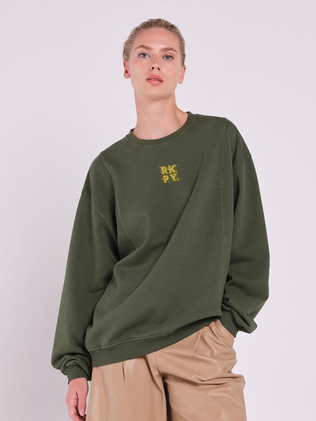  Rockupy Unisex Callista Haki Sweatshirt