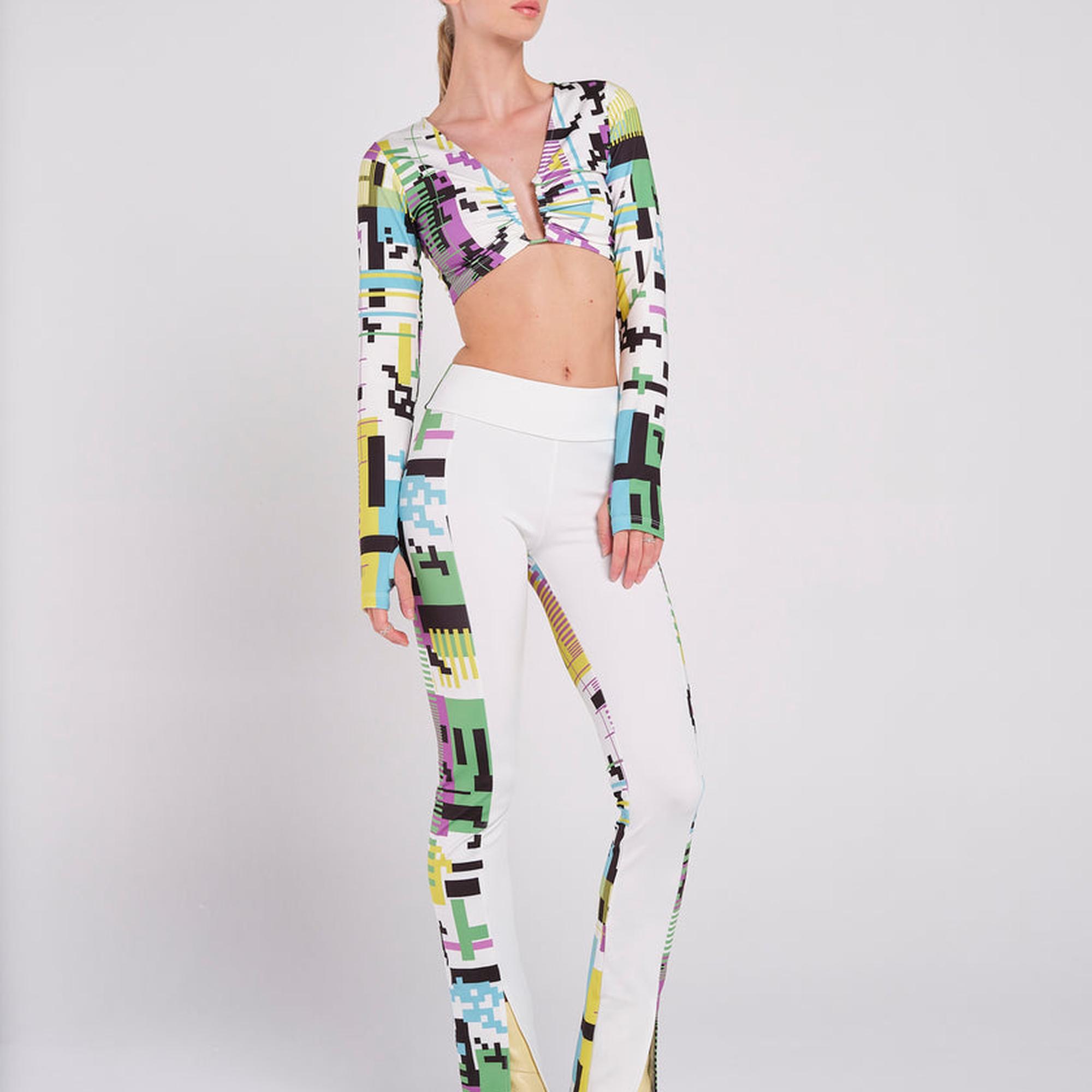 Rockupy Kadın Peja Renkli Crop Top