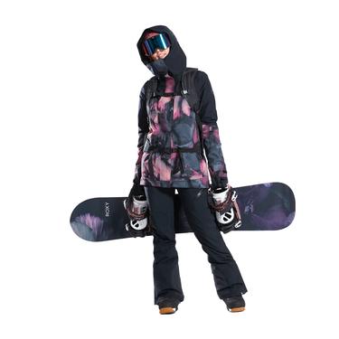  Roxy Gore-tex Glade Printed Kadın Siyah Snowboard Ceketi