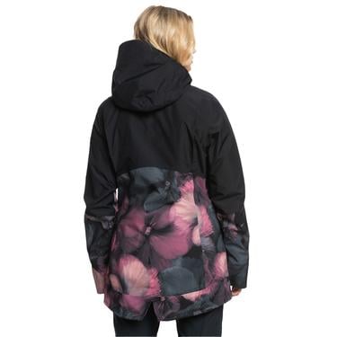  Roxy Gore-tex Glade Printed Kadın Siyah Snowboard Ceketi