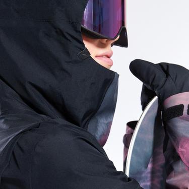  Roxy Gore-tex Glade Printed Kadın Siyah Snowboard Ceketi