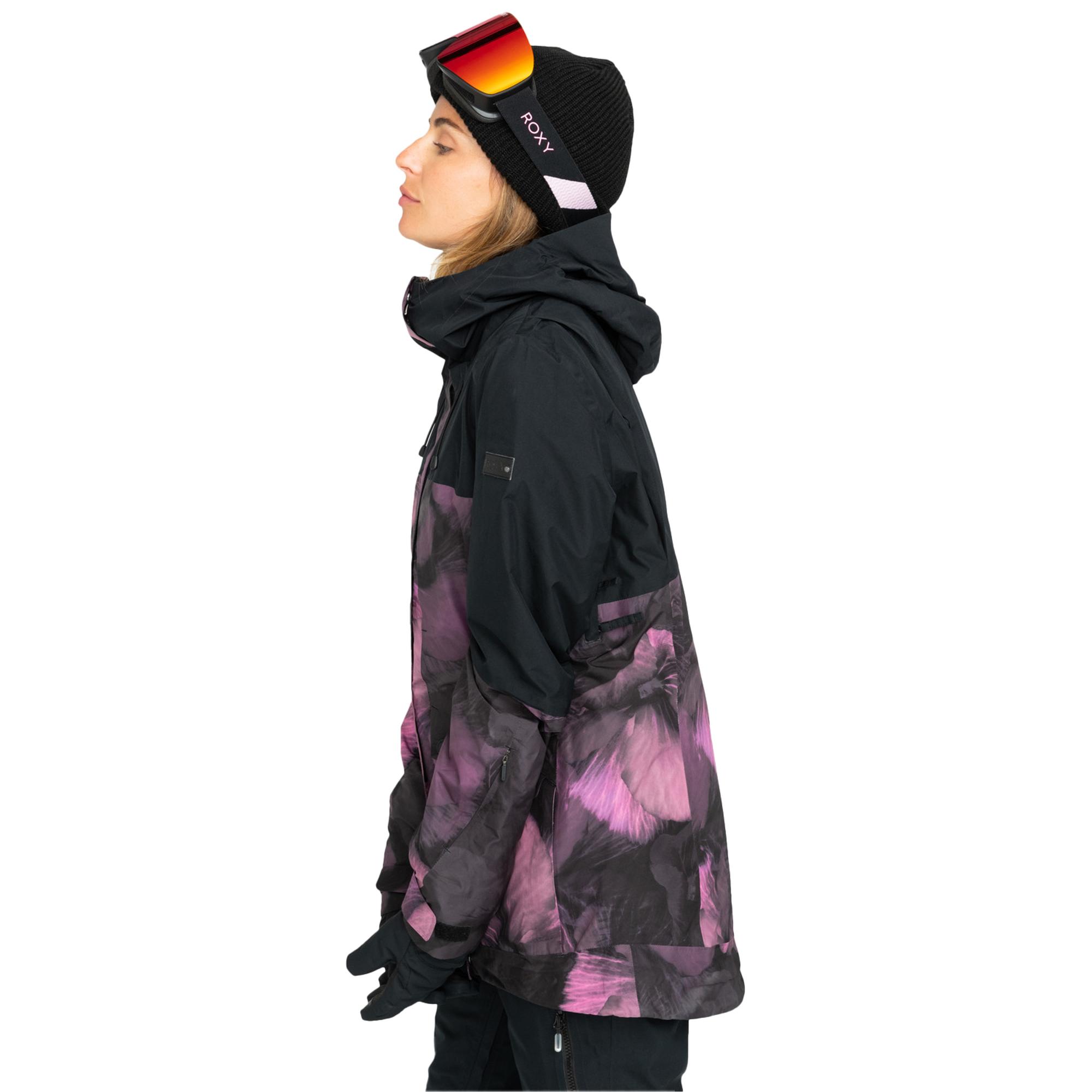 Roxy Gore-tex Glade Printed Kadın Siyah Snowboard Ceketi
